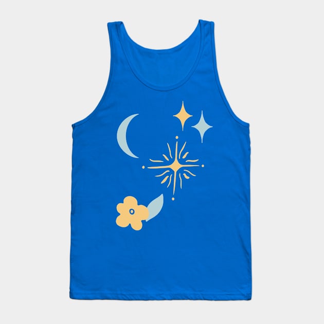 Stars and Moon Minimalist Abstract Tank Top by Gingezel